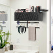 Rustic Hair Dryer Holder Wall Mounted,Hair Styling Tools & Accessories Organizer,Bathroom Supplies & hot Tools vanities Organizer Caddy,for Storage Flat Iron,Blow Dryer,Curling Iron,Towel