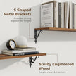 RICHFOCUS Floating Shelves for Wall Decor, 24Inch Shelves Set of 2, 24W x 8D Floating Shelves Wall Mounted with Metal Brackets, Rustic Wood Shelves for Living Room Bedroom Kitchen, Rustic Brown