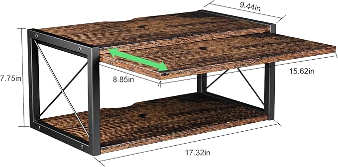 2-Tier Floating Nightstand, Wall Mounted Bedside Table, Wood Bedside Shelf Wall Mounted Nightstand, Floating Bedside Table Wall Shelf for Bedroom, Living Room, Kitchen, Office, Rustic Brown