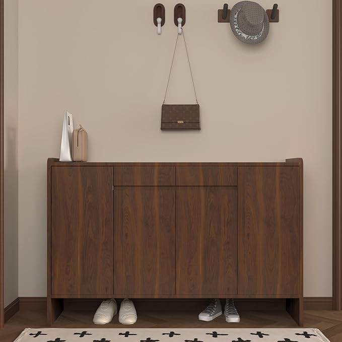 BOMENG Walnut Wood Contact Paper 32x158 inch Dark Brown Wood Wallpaper Peel and Stick Waterproof Removable Faux Wood Grain Vinyl Wrap Vintage Countertop Paper for Drawer Liner Cabinets Walls Desk
