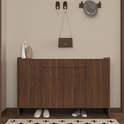 BOMENG Walnut Wood Contact Paper 32x158 inch Dark Brown Wood Wallpaper Peel and Stick Waterproof Removable Faux Wood Grain Vinyl Wrap Vintage Countertop Paper for Drawer Liner Cabinets Walls Desk