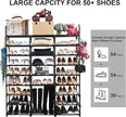 Mavivegue 9-Tier Metal Shoe Rack - Holds 50-55 Pairs, Tall Storage Shelf for Shoes, Boots, Entryway, Closet, Garage