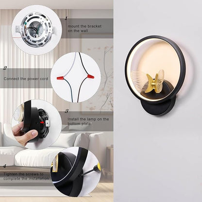 XEYOU 16W Modern Wall Sconce Lighting Indoor LED Creative Wall Light Fixture Butterfly Shape Decoration Wall Lamp for Living Room Bedroom Stair Corridor