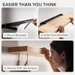 Homeforia 12 inch Natural Floating Shelf, High End Solid Real Wood 12inch Small Floating Shelves for Wall Mounted, Natural Wooden Floating Shelves, Heavy Duty Bracket, 12 X 6.5 X 1.75 in, Set of 4