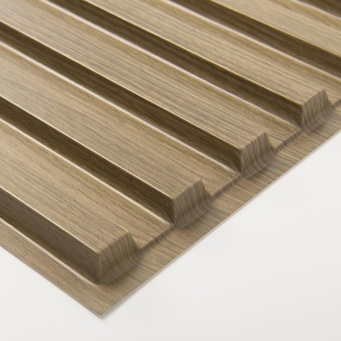 Art3d 6-Pack Slat Design 3D Wall Panels for Interior Wall Decor, 2x4 FT PVC Decorative Drop Ceiling Tiles - Walnut