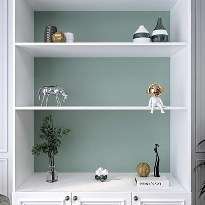 VEELIKE Thick Dusty Blue Peel and Stick Wallpaper Blue Contact Paper for Cabinets Countertops Desk Doors 24''x118'' Waterproof Self Adhesive Vinyl Blue Wall Paper for Bedroom Boys Room Living Room
