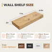 17x6.8x2 Inch Rustic Floating Shelves for Wall Set of 2 - Oak Solid Wood Wall Mounted Shelves with Invisible Bracket, Compact Design for Farmhouse Living Room Bedroom Kitchen Decor