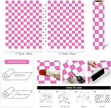 Modern Peel and Stick Wallpaper Pink and White Mosaic Checkered Contact Paper 17.7