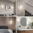 Aipsun Chrome Wall Sconces Set of Two, Sconces Wall Lighting Hardwired Wall Sconce Indoor Wall Light for Living Room Hallway (Exclude Bulb)