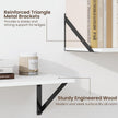 Fun Memories Deep Floating Shelves for Wall, 16W x 8D Wall Mounted Shelves Set of 2, Wide Display Ledge Shelf with Sturdy Metal Brackets for Living Room, Bathroom, Bedroom and Kitchen, White