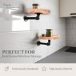 WHOLE HOUSEWARES Pipe Shelf with Round Floating Shelves - Set of 2 | Rustic Industrial Style with Metal Pipe Brackets | 7.1 x 3.3 Inches | Stylish Wall-Mounted Storage for Home Decor