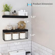 QEEIG Bathroom Shelves Over Toilet - Wall Mounted Floating Shelves Toilet Paper Storage Small Farmhouse Decor Shelf 16 inch Set of 2, Black (019-B2)