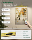 Bridika Picture Light Battery Operated, 13.8in Picture Lights for Wall, 3 Colors & Brightness Dimmable, Rechargeable Art Light for Paintings Photo Dartboard Gallery Bedroom Bathroom Gold