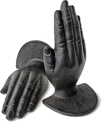 Ambipolar Hands Style Decorative Bookends - Antique Black Cast Iron Decorative Accent for Home Decor, Bookshelf, Living Room Decor, Decorative Bookends for Heavy Books