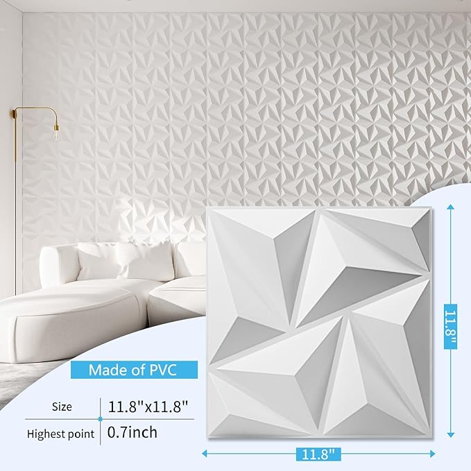 Art3d 3D Wall Panels 100 Pack, 11.8