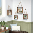 J JACKCUBE DESIGN Floating Hanging Square Shelves Wall Mounted Rustic Wood Cube Display Shelf Shadow Boxes Decorative Boho Home Décor for Living Room, Bedroom, Office, Set of 4 (Brown) - MK571B
