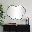 CULER Irregular Black Bathroom Wall Mirror,22 x 30 Inch Asymmetrical Vanity Modern Tempered Glass Mirror for Bedroom,Living Room,Entryway