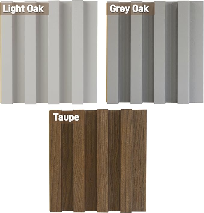 3 Packs Sample 6 x 5.9in Slat Wood Wall Paneling for Interior Wall Decoration, Accent 3D Wall Panels for Living Room, Bedroom, WPC Wainscoting Panels