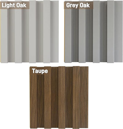 3 Packs Sample 6 x 5.9in Slat Wood Wall Paneling for Interior Wall Decoration, Accent 3D Wall Panels for Living Room, Bedroom, WPC Wainscoting Panels