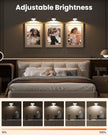 Picture Lights for Wall,Wireless 2000mAh Rechargeable Magnetic LED Puck Lights with Remote,3 Color Temps and 12 RGB,Dimming & Timer,Art Frame Light for Painting Display,Photos,Wall Decor(6 Pack)