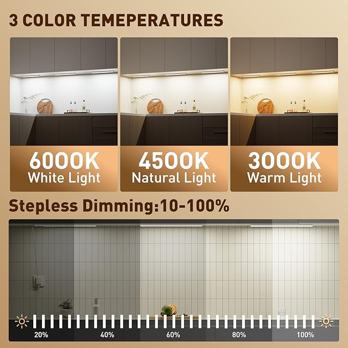 Under Cabinet LED Lighting Plug in, Aluminum RGB Color Changing Lights with Remote Control, 12in 3-Panel Wired Parallel, Ideal for Kitchen, Counter, Bookshelf – 15 Colors