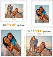 Vittanly 11x14 Picture Frame Set of 4, Display Pictures 8x10 with Mat or 11x14 without Mat, Gallery Wall Frame Set for Wall or Tabletop Display, White