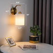 Battery Operated Wall Sconce Set of Two, Pleated Fabric Rechargeable Wireless Wall Sconces with 13000mAh Bulb & Dimmable, Battery Sconces Wall Light Decor Set of 2 for Living Room, Gold