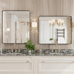 Black Bathroom Mirror 30X36 Inch, Black Metal Framed Mirror for Wall, Rounded Rectangle Matte Bathroom Vanity Mirror with Tempered Glass, Anti-Rust, Horizontal/Vertical