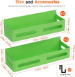 4 Pack Strong Magnetic Spice Rack for Refrigerator, Multipurpose Magnetic Shelf for Fridge with 4 Hooks for kitchen and Bathroom Organization, Green