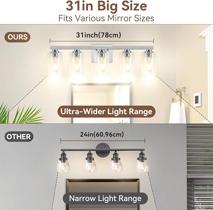 5-Light Bathroom Light Fixtures, 31