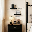 Floating Shelves Bathroom for Wall, Bathroom Shelves Over Toilet, Wall Shelves & Book Shelf, Hanging Shelf, Modern Wooden Wall-Mounted Small Floating Shelves, 12x7x1.5 in (Black, Set of 2)