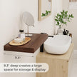 Fun Memories 16 Inch Long Floating Shelves, 9.3 Inch Deep Floating Shelf for Wall, Living Room, Kitchen, Rustic Deep Wood Shelves for Bathroom, 2 Pack Storage Display Shelf for Books, Decor, Walnut