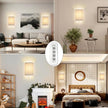 Wall Sconce Light Plug in, Dimmable Sconces Wall Decor Set of 2, Stick on Wall Lights for Bedroom Living Room Hallway, Plug in Wall Sconces with Remote, LED Bulbs Included