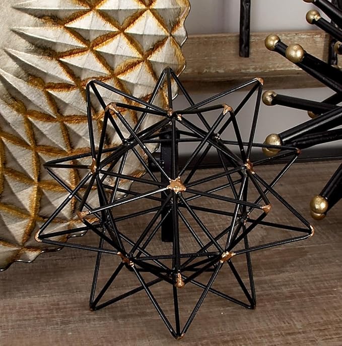 Deco 79 Metal Geometric Decorative Sculpture Home Decor Statue with Gold Accents, Accent Figurine 7