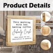 Wooden Coffees Sign This Morning With Her Having Coffee Rustic Style Coffees Quote Cafe Wall Art Ideal Coffee Lover Gift For Home Office Kitchen Bar Decor Square Farmhouse Style Wood Sign 5.9x5.9 Inch