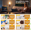 Battery Operated Wall Sconces Set of 2, Walnut Color Wall Lamp 6000 mAh Rechargeable Bulb with 12 RGB Colors Dimmable Wall Sconce for Living Room Bedroom