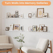 upsimples 2 Pack 35.5x5.5 Inches Acrylic Shelves for Wall Storage, Floating Bookshelves for Kids, Display Shelf Organizer for Bathroom, Bedroom, Living Room, Kitchen, Clear