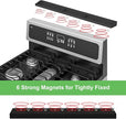 30 Inch Silicone Stove Top Shelf Magnetic for Kitchen, Strong Magnetic Heat Resistant Spice Rack Organizer for Over Stove Oven - (Black)