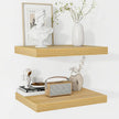 Fun Memories Floating Shelves - 2 Pack 12 Inch Rustic Wooden Wall Shelves - Extra Deeper & Thicker Wall Mounted Storage Shelf for Living Room, Kitchen, Farmhouse - 16