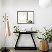 AAZZKANG Mirrors for Wall Rectangular Metal Framed Mirror Modern Decorative for Entryway Bedroom Living Room Bathroom Vertically or Horizontally Hanging Black Small