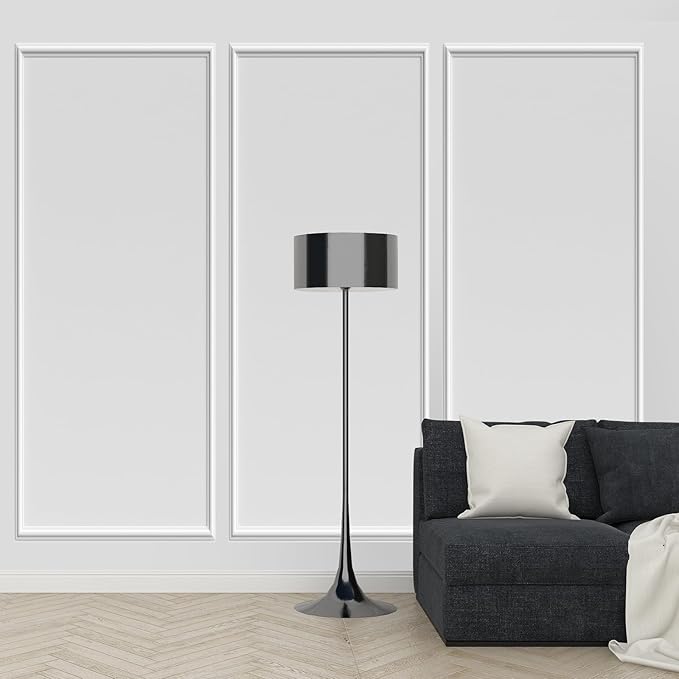 3 Set Accent Wall Molding Kit Premade Wainscoting Panels Wall Molding Peel and Stick Panel White Pre Cut Trim for Walls Picture Frame Molding for Home Decoration (39 x 91 Inch)