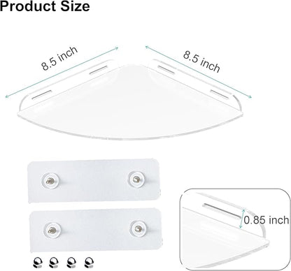 Corner Shelves wall Mounted Home Decor Floating Shelves (Clear)