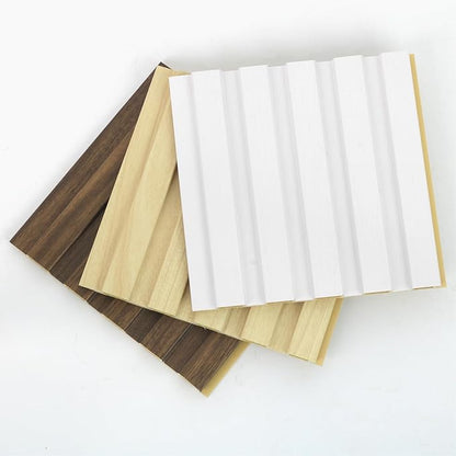3 Packs Sample 6 x 5.9in Slat Wood Wall Paneling, WPC Wainscoting Panels for Interior Wall Decoration Living Room Bedroom, Accent Wall Panels