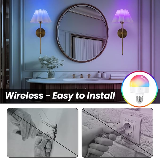 Battery Operated Wall Sconces Sets of 2, Indoor not Hardwired White Fabric lampshade Fixtures,Rechargeable Wireless 10 Colors Wall Lights with Dimmable Remote Control (20 inches)