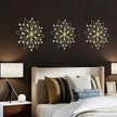 ZEXUIRU 3 Pack Gold Sunburst Wall Decor – Metal Crystal Wall Art with Sparkling Rhinestones, 14’’/18 Inch Starburst Wall Hanging Set for Living Room Bedroom Bathroom – Modern Bling Home Decorations