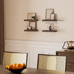 Floating Shelves for Wall, Bathroom Shelves Over Toilet, Wall Shelves & Book Shelf, Hanging Shelf, Modern Wooden Wall-Mounted Small Floating Shelves, 12x7x1.5 in (Smoke Gray, Set of 4)