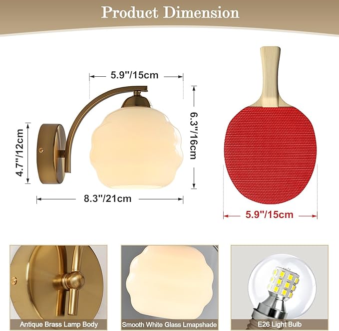 White and Gold Bathroom Vanity Light Brass Wall Sconce Modern Globe Wall Sconce Mid Century Vanity Light Bedroom Wall Lamp Hallway Stairwell Wall Light Fixtures