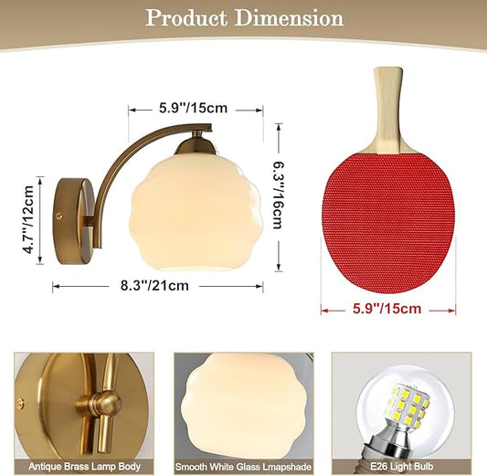 White and Gold Bathroom Vanity Light Brass Wall Sconce Modern Globe Wall Sconce Mid Century Vanity Light Bedroom Wall Lamp Hallway Stairwell Wall Light Fixtures