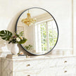 Round Wall Mirror 20 Inch Black Vanity Mirror with Metal Frame, Modern Circle for Bathroom, Entryway, Bedroom, Living Room, Wall Mounted Decorative Mirrors