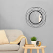 Black Circle Mirror Wall Decorative Metal Mirror Art Small Round Wall-Mounted Mirror Home Wall Decor for Bedroom Living Room Bathroom Entryway 16” x 16”